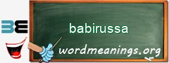 WordMeaning blackboard for babirussa